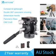ARTCISE Tripod Fluid Head Pan Tilt Head Handle Hydraulic Head Panoramic Head