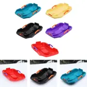 Kids Downhill Snow Sled with Brake Handles Length 62cm Versatile Grass Sled