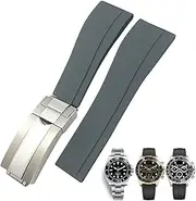 [SKXMOD] 20mm 21mm Rubber Watchband For Rolex Daytona Submariner GMT Yacht-Master OYSTERFLEX Silicone Strap Deployment Buckle Bracelets