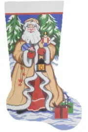 Needlepoint Handpainted Lee Christmas Stocking Remote Delivery 21"