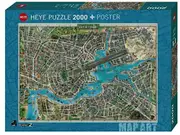 Heye Map Art City of Pop Jigsaw Puzzle + Poster 2000 Pieces (HEY29844)
