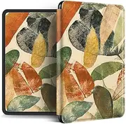 WunM Studio Kindle 6" 2022 e-Reader Case, Case for All-New Kindle Paperwhite e-Readers 6"(11th Gen, 2022 Release),Ultra Lightweight Slim Protective Cover with Auto Wake/Sleep,Green Leaf Vintage