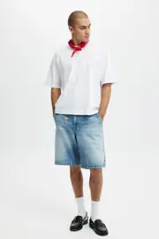 [Cotton On Men] Cotton On Men - Baggy Denim Short - Cannonball blue 38 CANNONBALL BLUE
