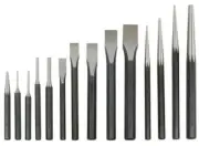 14 PC Air Hammer Punch Cold Chisel Set w/ Pin Center Taper Punch For Auto Body