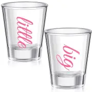 2 Pcs Sorority Big Little Shot Glasses with Thick Base Big Little Sorority Gi...