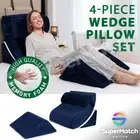 4PCS Bed Wedge Pillow Headrest Back Lumbar Support Cushion Leg Elevation Raiser
