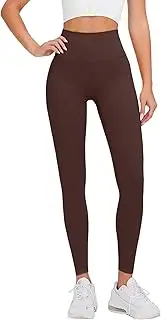 [Generic] Womens Yoga Pants Lightweight Athletic Solid Color Sexy 2025 Regular & Plus Size, Coffee, Medium