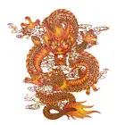 pyrography 27*25cm china dragon heat transfer iron on patches for clothes ###