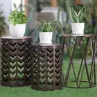 round Nesting Coffee Tables, Set of 3 End Tables for Living Room Balcony Office,