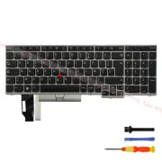 Silver Non-Backlit French Laptop Keyboard for Lenovo Thinkpad T15/P15S Gen1 Gen2