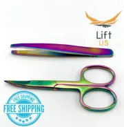 Eyebrow Scissor and Tweezers Set Eyelashes Facial Hair Cuticle Nail Scissor 2pcs