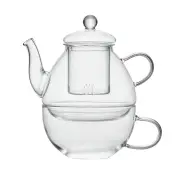 Leaf & Bean Frankie Tea For One Glass Teapot & Tea Cup 650ml