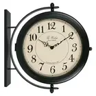BESTIME 66264B Double-sided Wall Clock 360 Degree Rotation Black Metallic Beige