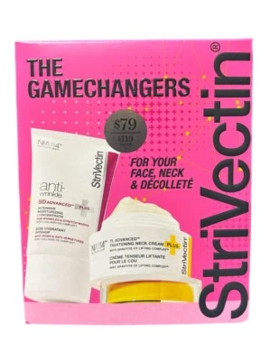 StriVectin The Gamechangers Set ~ Face, Neck & Décolleté $119 Value! New In Box