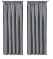 Blackout Pencil Pleat Curtain Room Darkening 213/230cm Drop Dark Grey 1Panel