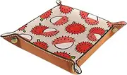 Vanity Dice Tray, Toilet Tank Storage Dice Tray, Resin Bathtub Dice Tray Bathroom Dice Tray, Sweet Red Rambutan Fruit Pattern
