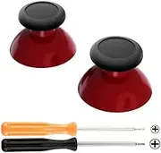 eXtremeRate Carmine Red & Black Replacement 3D Joystick Thumbsticks, Analog Thumb Sticks with Cross Screwdriver for Nintendo Switch Pro Controller