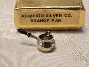 1:12 dollhouse miniatures Silver Brandy Pan By Artisan Peter Acquisto