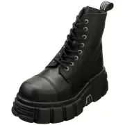 New Rock Metallic M-newmili083-s39 Unisex Platform Boots in Black - 13 US