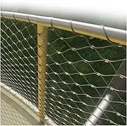 SXEVZOO Flexible Stainless Steel Rope Mesh, 2mm Steel Wire X-Type Heavy Duty Fence, Balcony Safety Net, Impact-Resistant Poultry Barrier - Mesh Hole 5cm(0.8x7m)