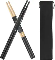 Drum Sticks 5A 1 Pair Nylon Drumsticks 1 Pair Non-Slip Maple Wood with a Velv...
