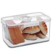 Bread Box Bread Boxes,Time Recording Bread Storage Container with Lid,Bread Keeper,White 32.5x22.5x11cm