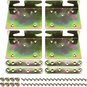 4 Sets Bed Rail Bracket with 44Pcs Screws Bed Rail Fittings Bed Hinges Bed Corners Connectors for Bed Frames Bed Posts Bed Rails