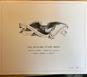 1981,Buzzard Stamp Print, Black Vulture,Robert K Abbett, 40/777,Signed Stamp.