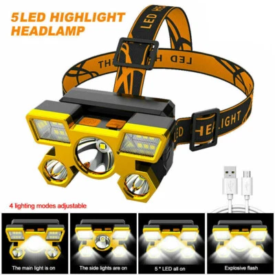 750000LM COB LED Headlamp Rechargeable Head Light Flashlight Torch Lamp