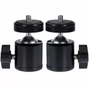 2Pc Mini Ballhead 1/4" Screw 360 Swivel Ball Head For DSLR Sony Nikon Canon Fuji