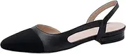 [MICIFA] Slingback Flats for Women, Round Toe Low Heel Sandals Fashion Splicing Dress Shoes for Women