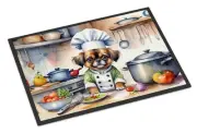 Tibetan Spaniel The Chef Doormat Front Door Mat Indoor Outdoor Rugs for