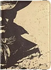 [Amooorous] Handsome Black Western Cowboy Silhouette Leather decorative Passport Card Holder Cover Combo Vaccine Card Holder Cover Combo Wallet Passport Holder Lightweight, Handsome black Western cowboy
