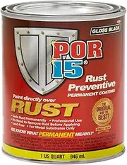 POR-15 45004 Gloss Black Rust Preventive Paint - 1 Quart