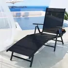 Sun Lounge, Folding Camping Chair PE Lounger Day Bed Chaise Beach Chairs Outdoor