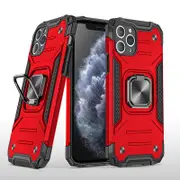 MCC Shockproof iPhone 13 Pro Max Heavy Duty Case Cover Tough Apple Ring [Red]