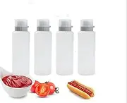 4PCS 350Ml 5-Hole Plastic Squeeze Condiment Bottles,Leak Proof Refillable Condiment Container for Sauce Oil Vinegar Ketchup Mustard Salad Dressing Kitchen Accessories