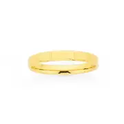 9ct Gold 2.5mm Width Flat Soft Edge Wedding Band