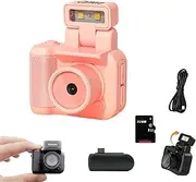 2025 New 64g Retroscope Mini Camera, Gen.2 Mini Retro Keychain Cameras, Tiny Nostalgic Cameras, 1080p HD Screen, Built-in Filter, 90° Flip Flash (Pink,32G)