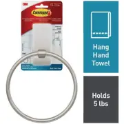 Command Bath Satin Nickel Adhesive Towel Ring, 2 Strips BATH52-SN-ESF Command 3M