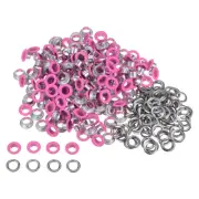 300set Grommets Kit Metal Eyelets 6mm 1/4" Grommet for Shoes Fuchsia
