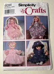 Simplicity Crafts 9286 Doll Dresses Set Sewing Pattern Uncut Size A