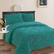 Ramesses Teddy Fleece 3 Pcs Comforter Set Teal