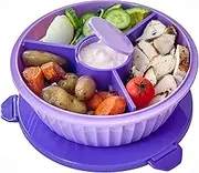 Yumbox® Leakproof Poke Salad Bowl with Removable 3-Section Divider - 4.2 Cups Volume, BPA-Free, Microwave-Safe - Easy-Open with Triple Latches; ideal for adult lunch (Maui Purple), MPP2023103