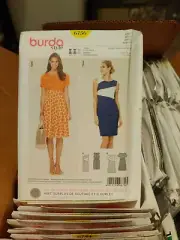 Burda Style Pattern 6756 Ms Shift Dress w/Skirt~Sleeve Opt ~ Bias Cut Sz 8-18