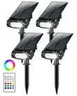 Solar Spot Lights Outdoor Waterproof IP67, RGB Landscape Lighting with Remote...