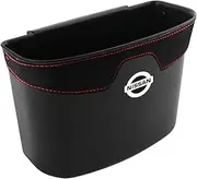 Luxury Leather car Trash can,Waterproof Trash can,Seat Back Hanging Storage Box,Leak-Proof Design,Child Safety, Odor-Resistant,Universal Auto Accessories (Suede Black, for Nissan)