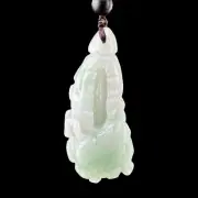 Certified Grade A Burma Green Jadeite White Cabbage Pendant Wealth and Purity