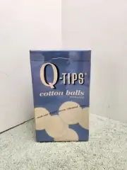 Vintage Q-tips Cotton Ball Box Sealed 1960s-1970s Era