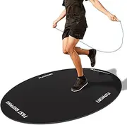 Jump Rope Mat Large Rubber Exercise Mat Indoor Outdoor Shock Absorbing Mat Non-Slip Oval Design for Floor & Rope Protection, Workout Mats for Home Gym Flooring